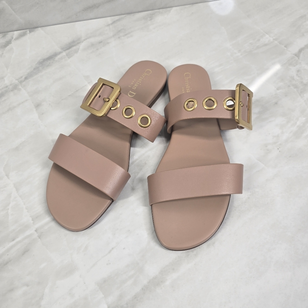 Christian Dior Sandals with Gold Buckle